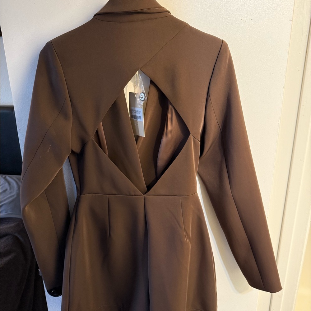 MESHKI Kendall cutout blazer playsuit chocolate size small. Tags attached! - Picture 5 of 7